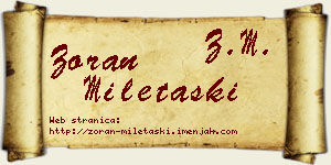 Zoran Miletaški vizit kartica